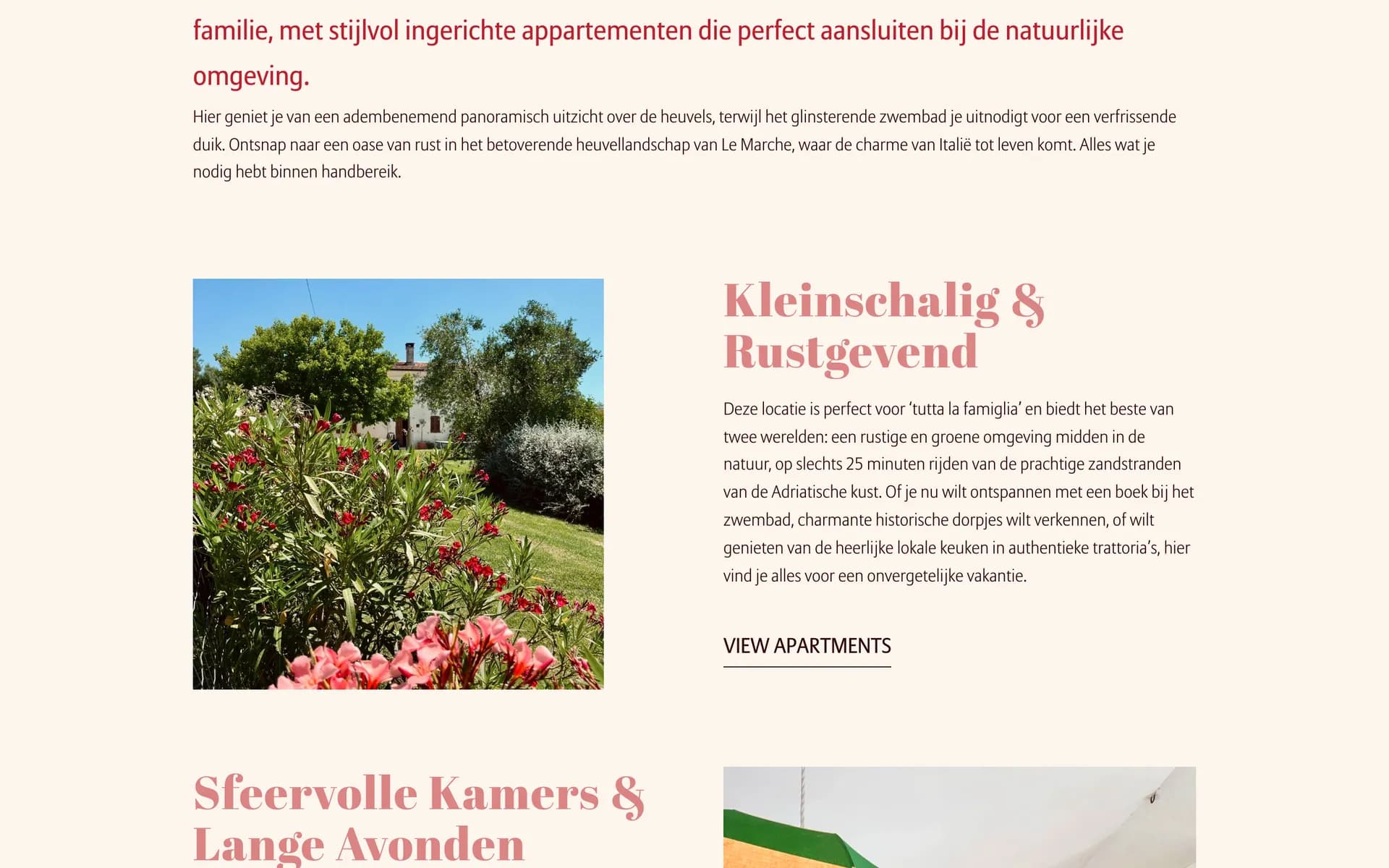 Desktop view of the Casa Bozzo website, section 1