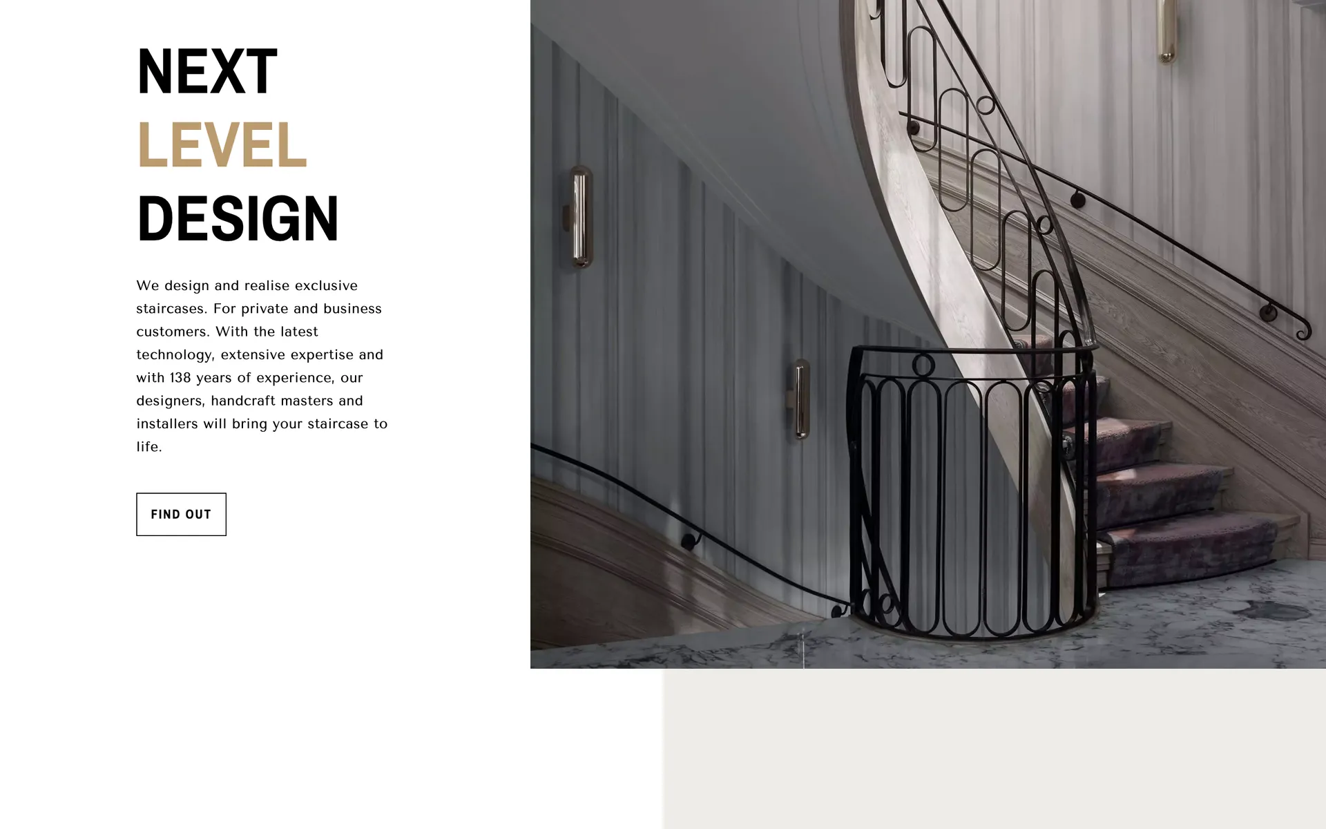 Desktop view of the Van Bruchem website, section 1