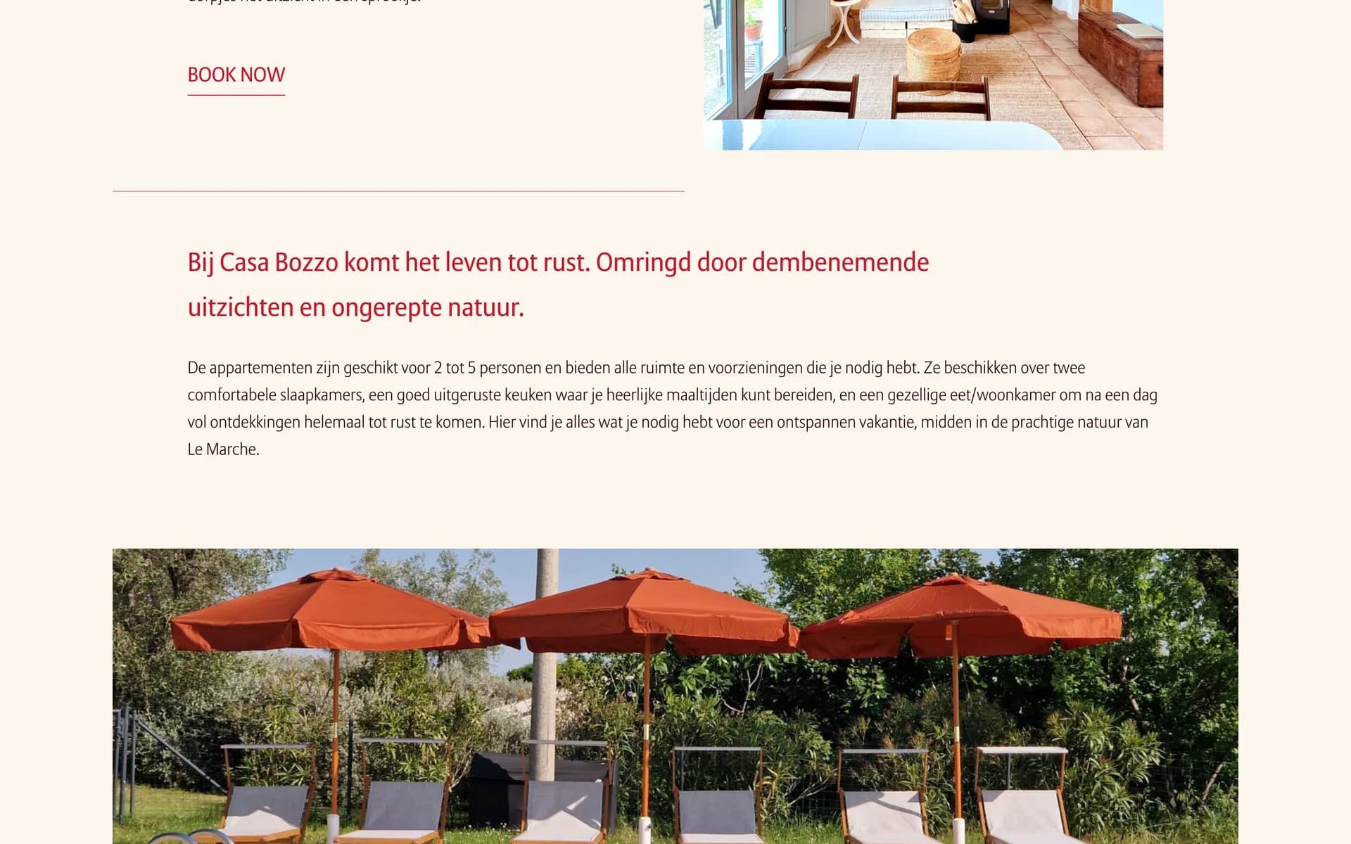 Desktop view of the Casa Bozzo website, section 2