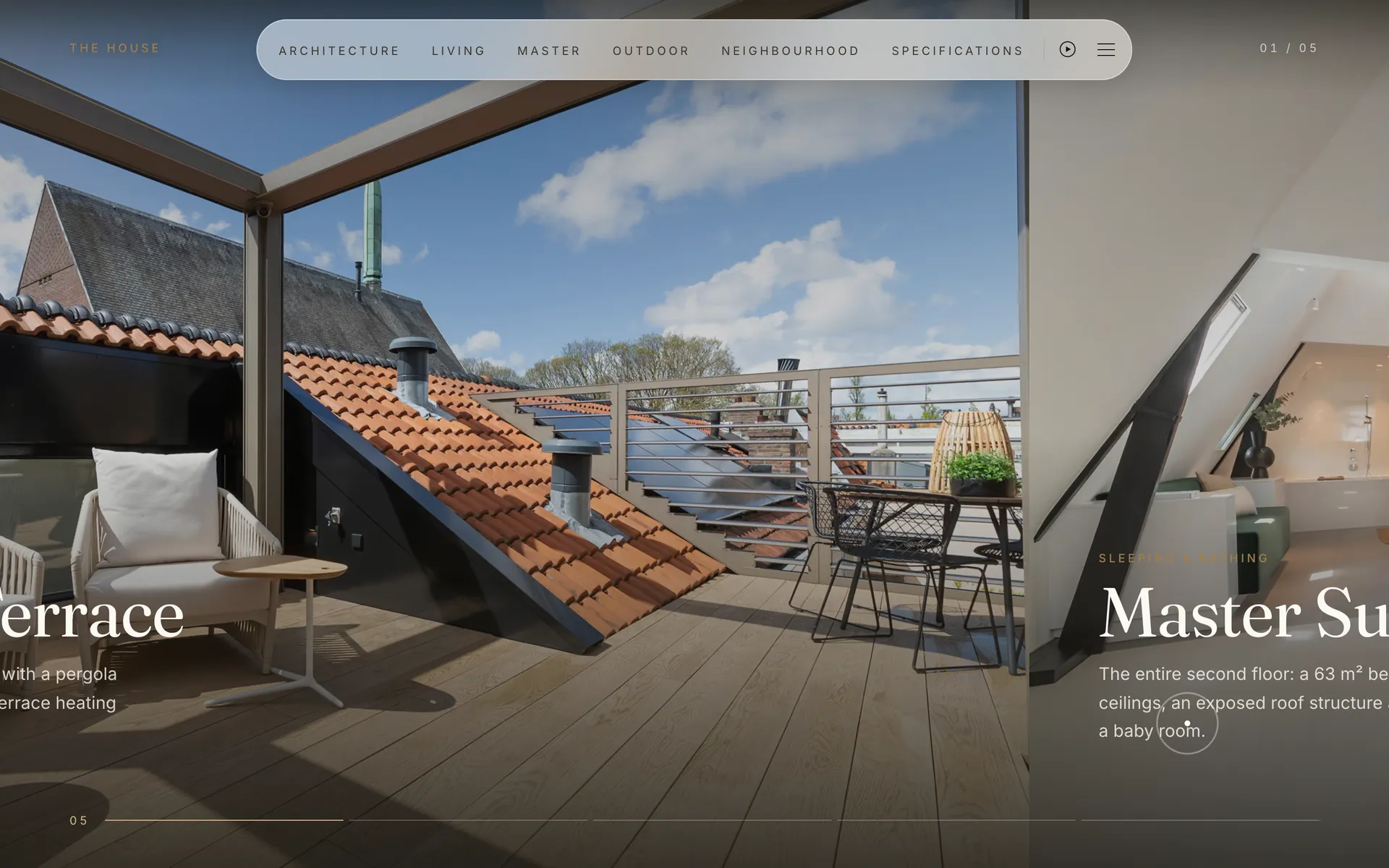Desktop view of the Raphaëlplein 39 website, section 2