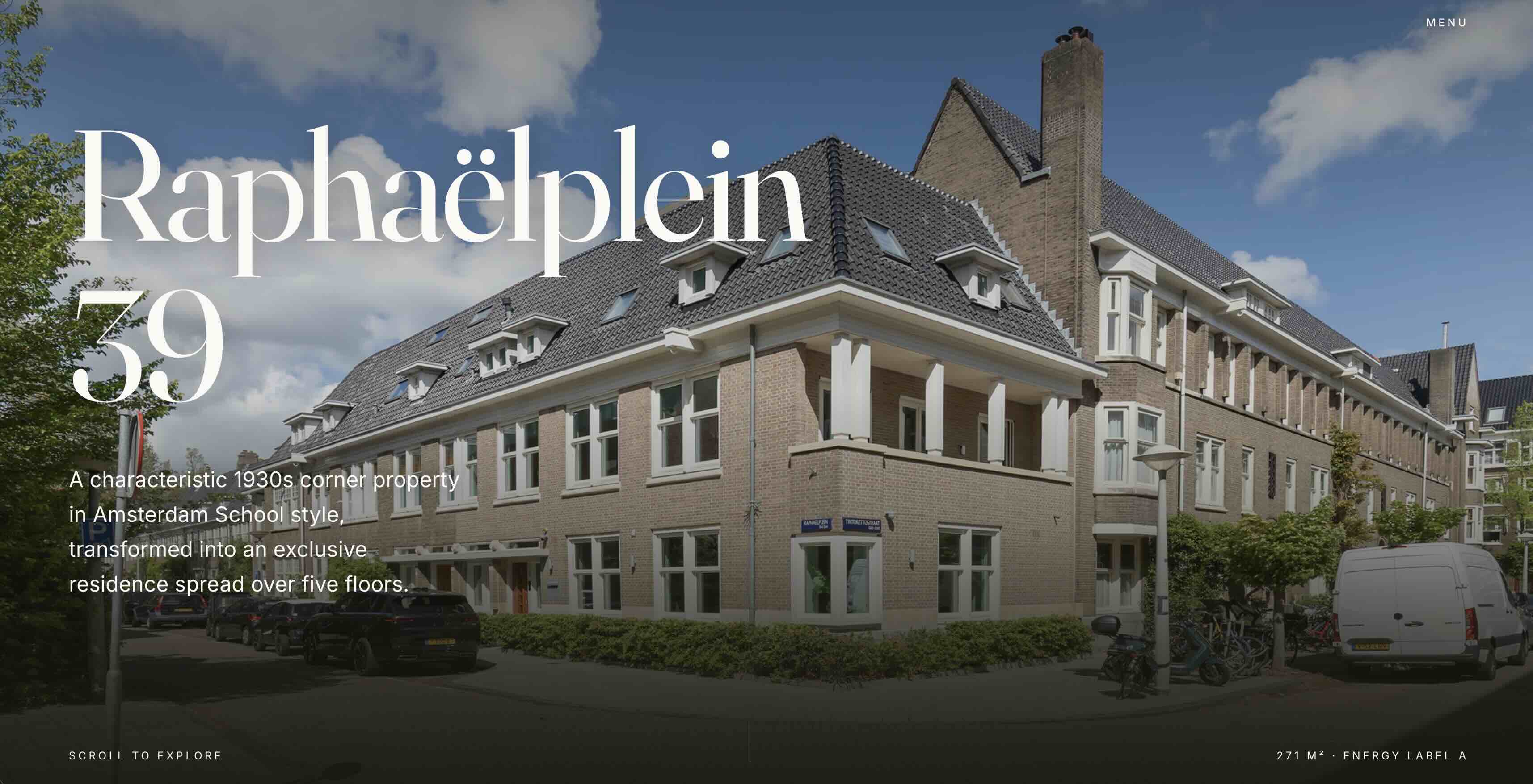 Homepage of the Raphaëlplein 39 website